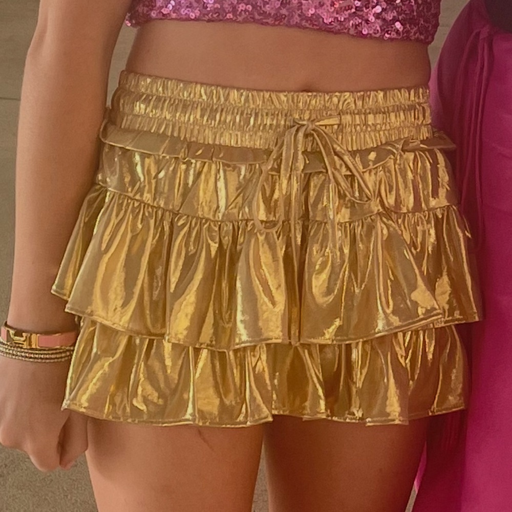 CAKE FOR DINNER gold metallic skirt!!!! Size XS!!